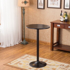 Belham Black Round Top with Black Leg and Base Metal Bar Table T2574P165136