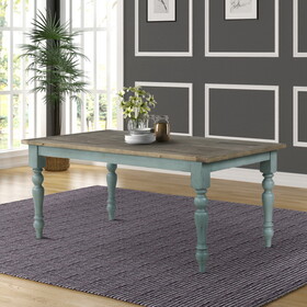Prato Blue and Brown Two-Tone Finish Wood Dining Table T2574P165161