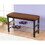 Wood Shoe Bench with Chocolate Microfiber Seat, Espresso T2574P172741