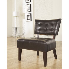 Roundhill Furniture Blended Leather Tufted Accent Chair with Oversized Seating, Brown T2574P164247
