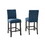 Biony Blue Fabric Counter Height Stools with Nailhead Trim, Set of 2