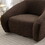 Luzern Modern Boucle Upholstered Accent Chair, 360&#176; Swivel, Chocolate T2574P184966