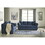 Aruca Navy Blue Microfiber Pillow Back 2-Piece Living Room Set, Sofa and Loveseat, Navy Blue T2574P195198