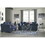 Aruca Navy Blue Microfiber Pillow Back 2-Piece Living Room Set, Sofa and Loveseat, Navy Blue T2574P195198