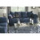 Aruca Navy Blue Microfiber Pillow Back 2-Piece Living Room Set, Sofa and Loveseat, Navy Blue T2574P195198