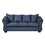 Aruca Navy Blue Microfiber Pillow Back 2-Piece Living Room Set, Sofa and Loveseat, Navy Blue T2574P195198