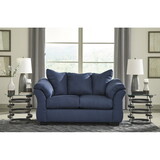 Aruca Sensations Microfiber Pillow Back Loveseat, Navy Blue T2574P195439