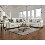Camero Fabric Pillowback 2-Piece Living Room Set, Sofa and Loveseat, Silver P-T2574P195443