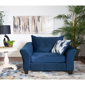 Camero Fabric Pillowback Arm Chair, Navy Blue P-T2574P195450