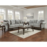 Hernen Carved Wood Frame Gray 5-Piece Living Room Set T2574P196577