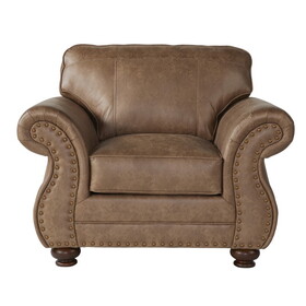 Leinster Fabric Armchair with Antique Bronze Nailheads in Jetson Ginger T2574P196587