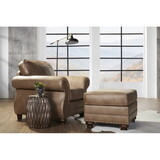 Leinster Faux Leather Arm Chair and Ottoman 2 pieces set P-T2574P196590