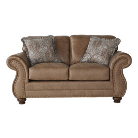 Leinster Fabric Loveseat with Antique Bronze Nailheads in Jetson Ginger P-T2574P196593