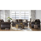 Leinster Faux Leather Upholstered Nailhead Sofa, Loveseat, and Chair Set T2574P196936