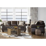 Leinster Faux Leather Upholstered Nailhead Sofa and Loveseat Set T2574P196943