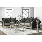 San Marino 2-Tone Fabric Wooden Frame Sofa and Loveseat with 3 Tables Set T2574P198801