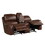 Achern Brown Leather-Air Nailhead Manual Reclining Loveseat with Storage Console T2574P198805