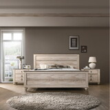 Imerland Contemporary White Wash Finish 3-Piece Bedroom Set-Queen Bed and Two Nightstands T2574P201561