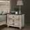 Imerland Contemporary White Wash Finish Bedroom Set with Queen Sleigh Bed, Dresser, Mirror, Nightstand T2574P201577