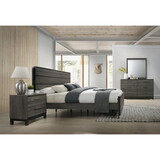 Ioana Antique Grey Finish Wood Bed Room Set, Queen Size Bed, Dresser, Mirror, Night Stand T2574P202517