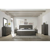 Ioana Antique Grey Wood 6-piece Queen Size Bedroom Set, Dresser, Mirror, 2 Night Stands, Chest T2574P202559