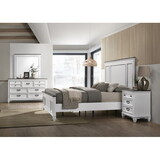 Clelane Wood Bedroom Set with Shiplap Panel Queen Bed, Dresser, Mirror, and Nightstand T2574P202585