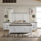 Clelane 3-Piece Wood Bedroom Set, Shiplap Panel Queen Bed and 2 Nightstand T2574P204505