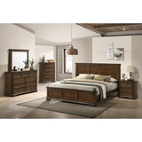 Maderne Traditional Wood Panel 5 pieces Queen Bed set with Dresser, Mirror, Nightstand and Chest T2574P204907