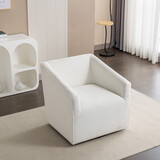 Nice Modern Upholstered Barrel Armchair, 360° Swivel T2574P205966