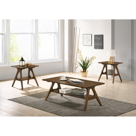 Arona Mid-Century Modern Wood 3 Piece Coffee Table Set