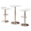 Baxton White Adjustable Height Wood and Chrome Metal Bar Table and 2 Chrome Air Lift Adjustable Swivel Stools Set