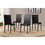 Citico 5-Piece Metal Dinette Set with Laminated Off-white Faux Marble Top, 4 Black Chairs