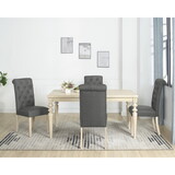 Amonia 5-piece Dining Set, Turned-Leg Dining Table with 4 Tufted Chairs