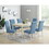 Amonia 7-piece Dining Set, Turned-Leg Dining Table with 6 Tufted Chairs T2574S00093