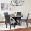 Mytzi 5-piece Dining Set, Cross-Buck Dining Table with 4 Stylish Chairs T2574S00100