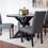 Mytzi 5-piece Dining Set, Cross-Buck Dining Table with 4 Stylish Chairs T2574S00100