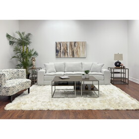 Padena 3-Piece Metal Frame Wood Living Room Coffee Table and 2 End Tables Set