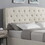 Nantarre Fabric Button Tufted Wingback Upholstered Bed with Nail Head Trim, Beige T2574S00166