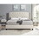 Astral 3-Piece Upholstered Bedroom Set, Tufted Wingback Bed with Two White Nightstands T2574S00168