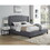Belize 3-Piece Upholstered Bedroom Set, Tufted Wingback Bed with Two White Nightstands T2574S00171