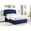 Summit Fabric Button Tufted Wingback Upholstered Bed with Nail Head Trim, Blue T2574S00172