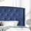 Summit Fabric Button Tufted Wingback Upholstered Bed with Nail Head Trim, Blue T2574S00172