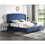 Fentina 3-Piece Upholstered Bedroom Set, Tufted Velvet Wingback Bed with Two White Nightstands T2574S00174