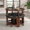 Cylina Solid Wood Glass Top Round Dining Table with 4 Chairs T2574S00182