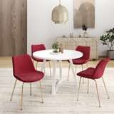 Avant 5-Piece Round Dining Set, Trestle Dining Table with 4 Side Chairs T2574S00194