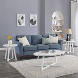 Modern Harmony 3-Piece Wood Oval Coffee Table Set, White