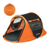 2 Person Black + Orange Pop Up Camping Tent T2602P171175
