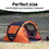 2 Person Black + Orange Pop Up Camping Tent