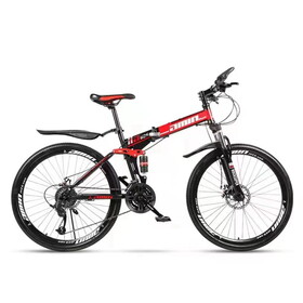 Red Bike-26" Bike, White Color, 21 Speeds, High Carbon Steel, Detachable, Adjustable Seat, Chain Drive, 150kg Capacity, Dual Disc Brakes, Rigid Frame, Oil Spring Fork, Standard Type, Ordinary Pedals