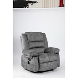 Manual Recliner Chair with Massage and Heat, Soft Reclining Single Sofa with Side Pockets, Extra Wide Fabric Living Room Reclining Sofa Chair, Grey T2613P168635